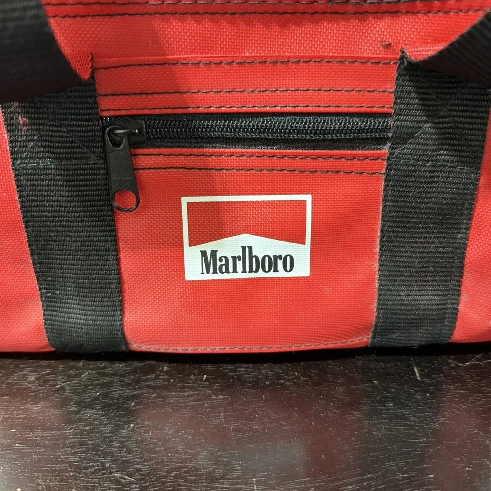 Vintage 1990s Marlboro Red Soft Sided Insulated Travel Cooler Lunch Bag